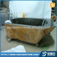 Freestanding Natural Pebble stone bath tubs, high quality stone bath for sale